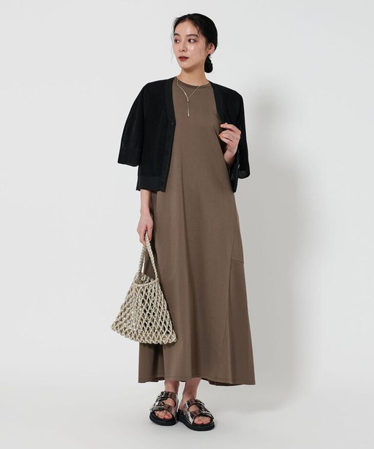 BEAUTY&YOUTH UNITED ARROWS「【WEB限定 Wardrobe DAILY MINIMAL】ティアード フレンチスリーブワンピース ー接触冷感/ウォッシャブルー」|ワンピース|