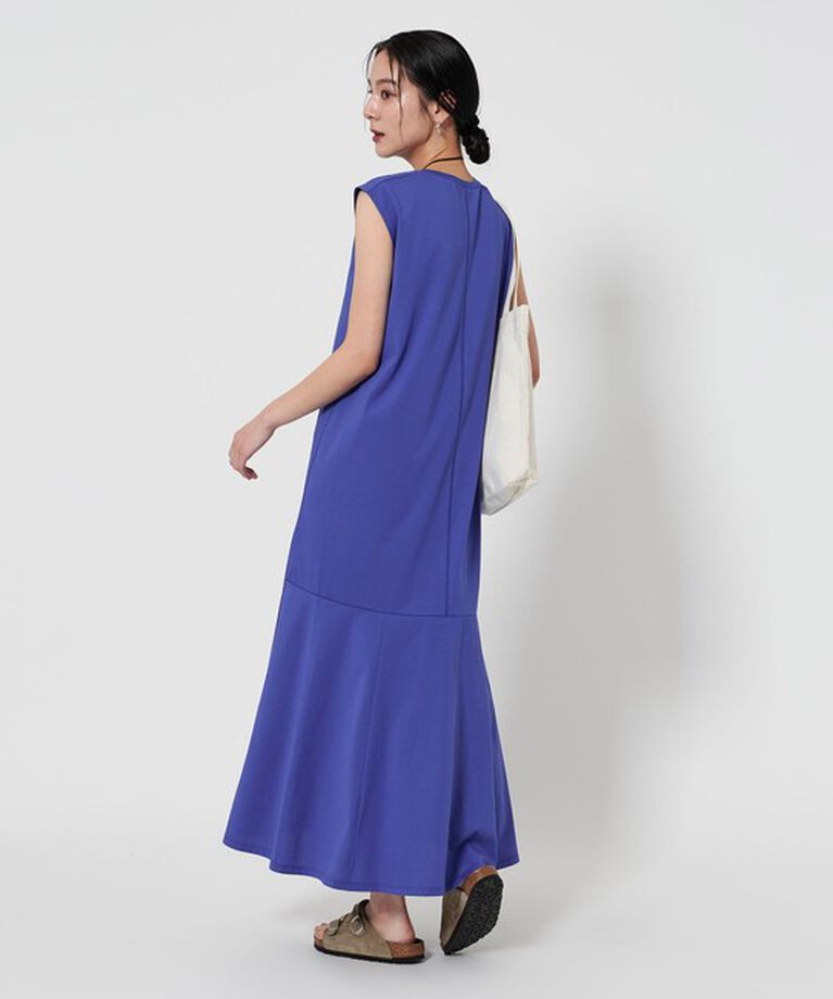BEAUTY&YOUTH UNITED ARROWS「【WEB限定 Wardrobe DAILY MINIMAL】ティアード フレンチスリーブワンピース ー接触冷感/ウォッシャブルー」|ワンピース|ROYAL