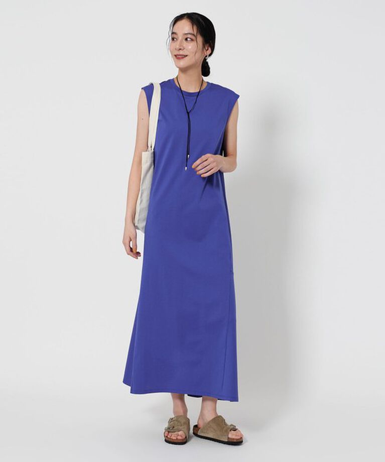 BEAUTY&YOUTH UNITED ARROWS「【WEB限定 Wardrobe DAILY MINIMAL】ティアード フレンチスリーブワンピース ー接触冷感/ウォッシャブルー」|ワンピース|
