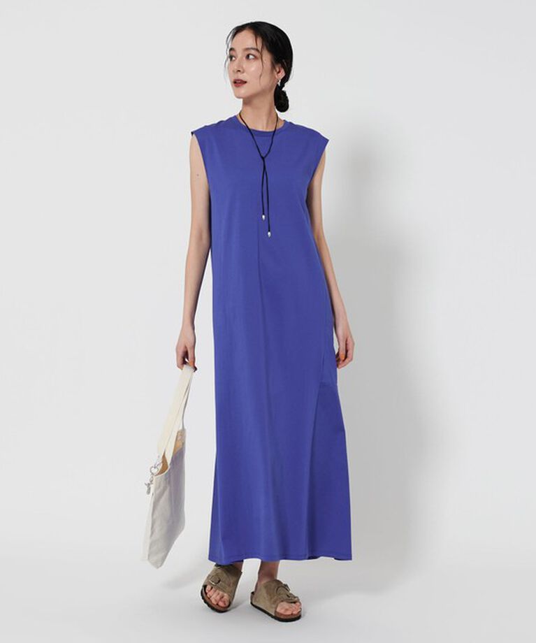 BEAUTY&YOUTH UNITED ARROWS「【WEB限定 Wardrobe DAILY MINIMAL】ティアード フレンチスリーブワンピース ー接触冷感/ウォッシャブルー」|ワンピース|