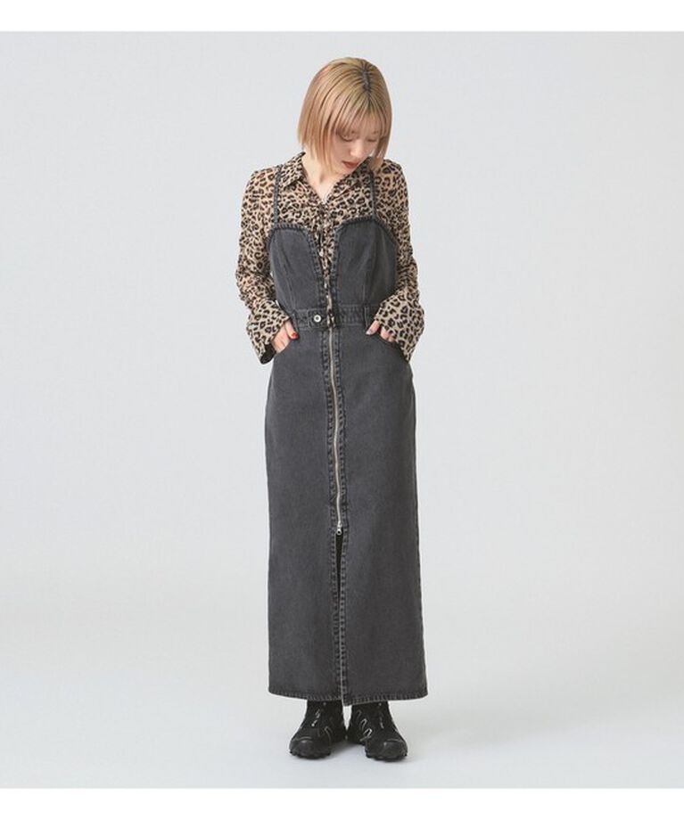 Ray BEAMS 「デニム ジップ キャミ ワンピース」|ワンピース|BLACK