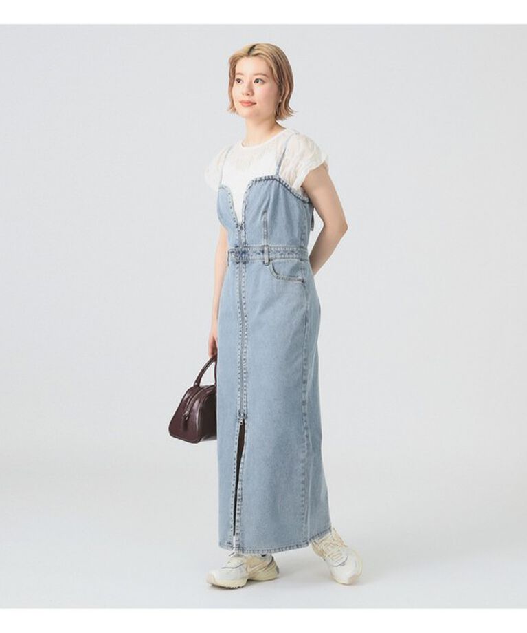 Ray BEAMS 「デニム ジップ キャミ ワンピース」|ワンピース|BLUE