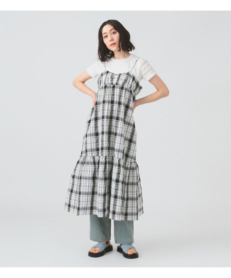 Ray BEAMS 「チェック ティアード キャミ ワンピース」|ワンピース|
