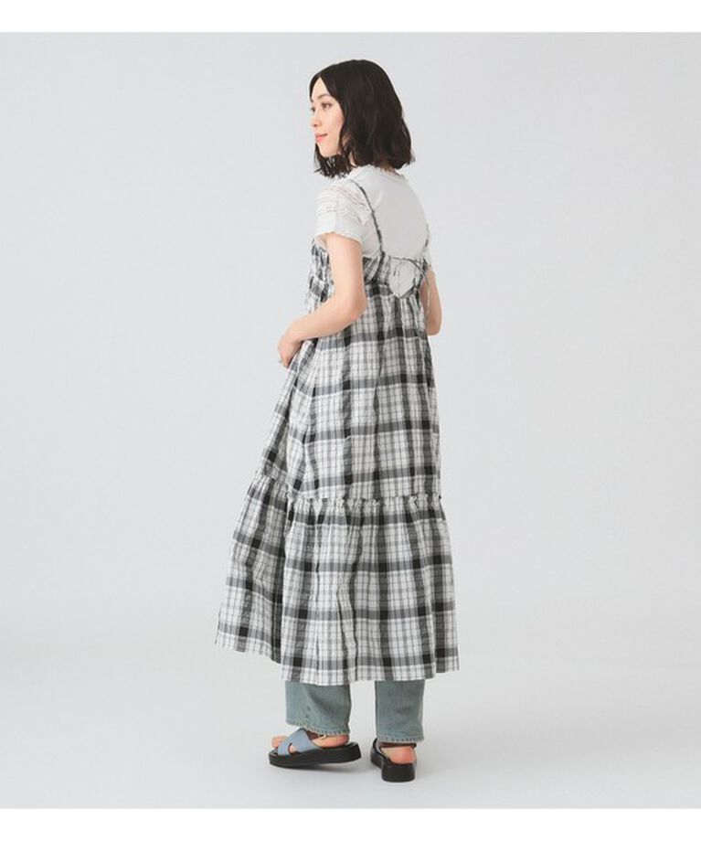 Ray BEAMS 「チェック ティアード キャミ ワンピース」|ワンピース|