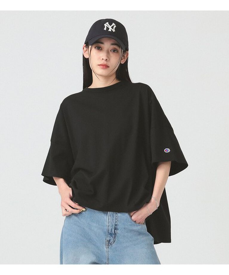Ray BEAMS 「【別注】Champion / ショートスリーブ Tシャツ」|Tシャツ・カットソー|BLACK