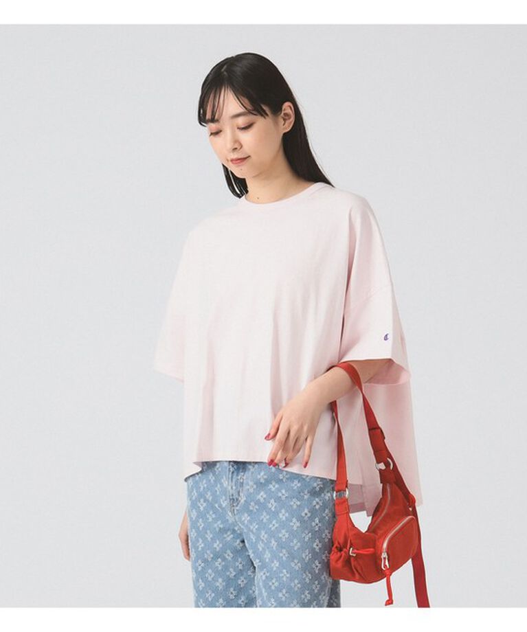 Ray BEAMS 「【別注】Champion / ショートスリーブ Tシャツ」|Tシャツ・カットソー|PINK