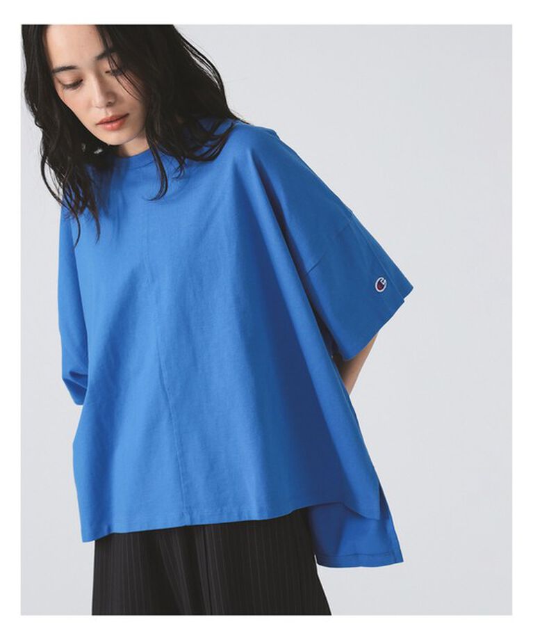 Ray BEAMS 「【別注】Champion / ショートスリーブ Tシャツ」|Tシャツ・カットソー|BLUE