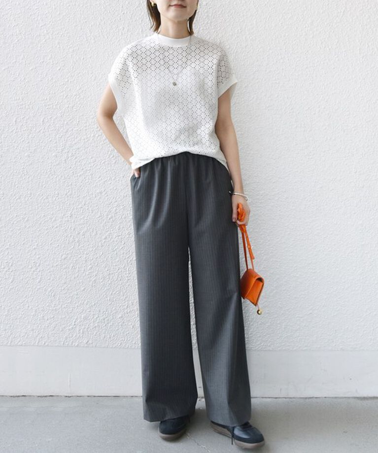 SHIPS for women「【WEB限定】〈手洗い可能〉アイレット クルーネック プルオーバー」|Tシャツ・カットソー|