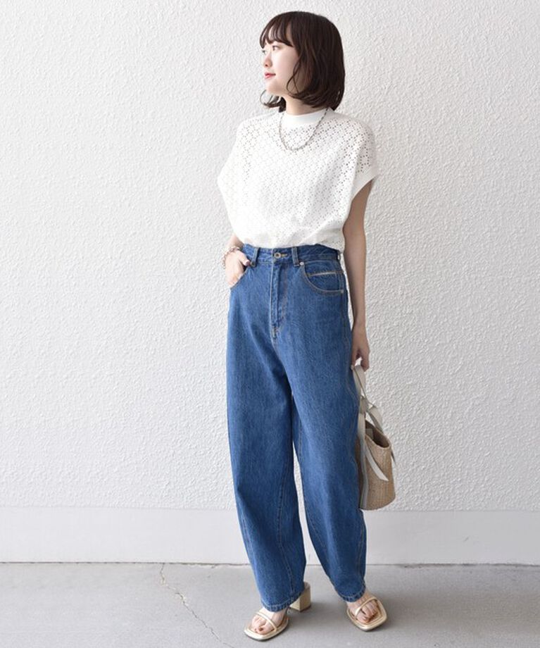 SHIPS for women「【WEB限定】〈手洗い可能〉アイレット クルーネック プルオーバー」|Tシャツ・カットソー|