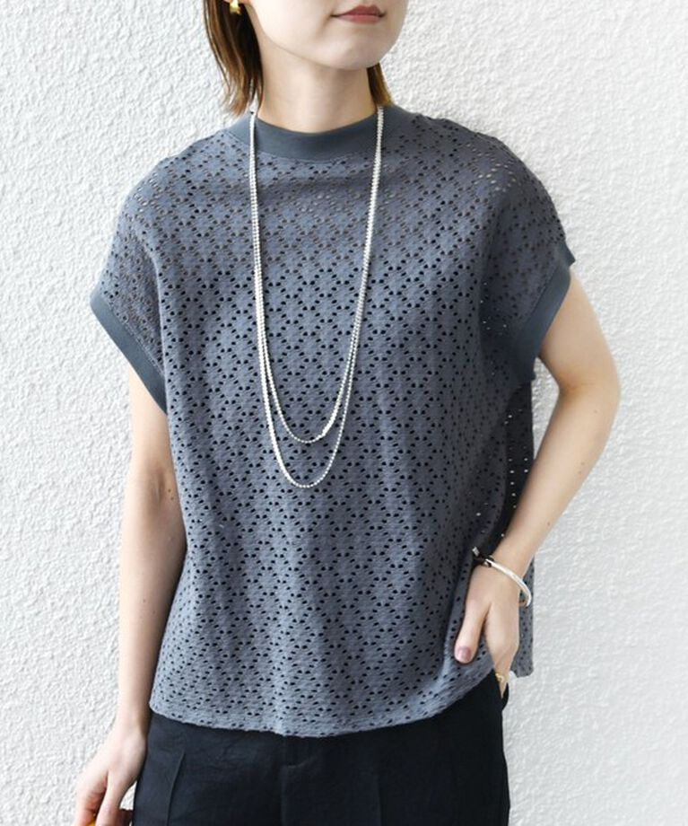 SHIPS for women「【WEB限定】〈手洗い可能〉アイレット クルーネック プルオーバー」|Tシャツ・カットソー|