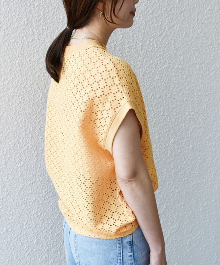 SHIPS for women「【WEB限定】〈手洗い可能〉アイレット クルーネック プルオーバー」|Tシャツ・カットソー|