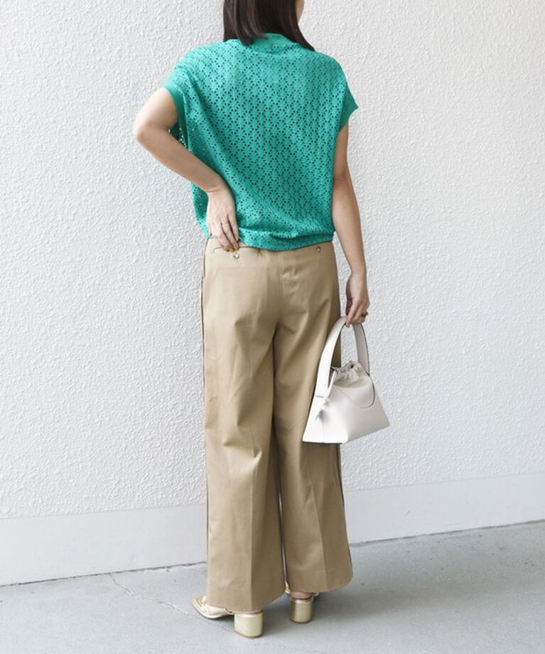 SHIPS for women「【WEB限定】〈手洗い可能〉アイレット クルーネック プルオーバー」|Tシャツ・カットソー|