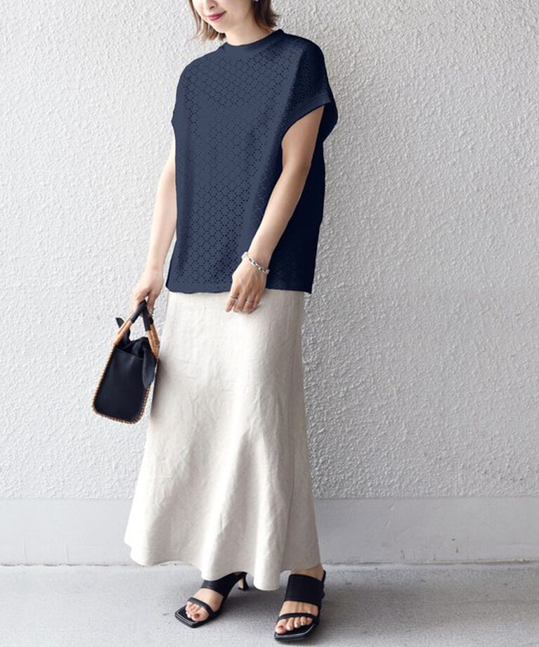 SHIPS for women「【WEB限定】〈手洗い可能〉アイレット クルーネック プルオーバー」|Tシャツ・カットソー|