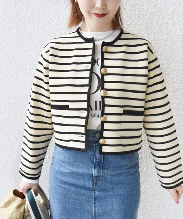 SHIPS for women「*〈手洗い可能〉 ミラノリブ ゴールド ボタン ニット ジャケット 24SS ◇」|カーディガン|