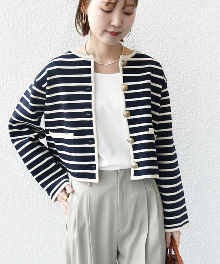 SHIPS for women「*〈手洗い可能〉 ミラノリブ ゴールド ボタン ニット ジャケット 24SS ◇」|カーディガン|
