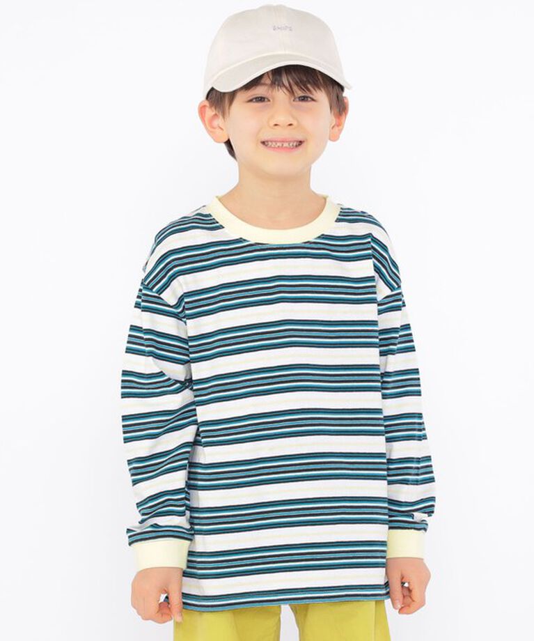 SHIPS KIDS「SHIPS KIDS:100～130cm / マルチ ボーダー 長袖 TEE」|Tシャツ・カットソー|