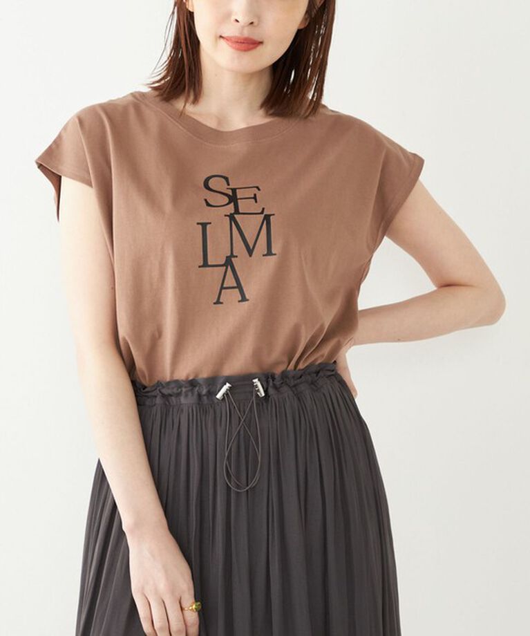SHIPS Colors 「SHIPS Colors:フレンチスリーブ ロゴ TEE」|Tシャツ・カットソー|キャメル