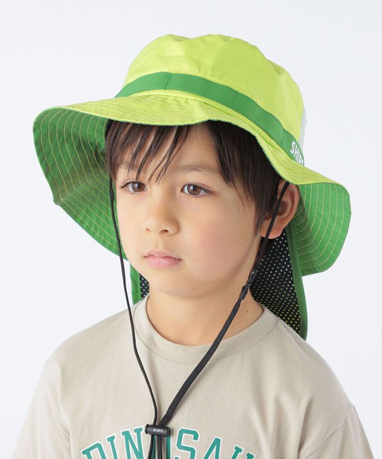 SHIPS KIDS「SHIPS KIDS:〈UVカット/撥水/吸水速乾〉サファリ ハット」|ハット|ライトグリーン