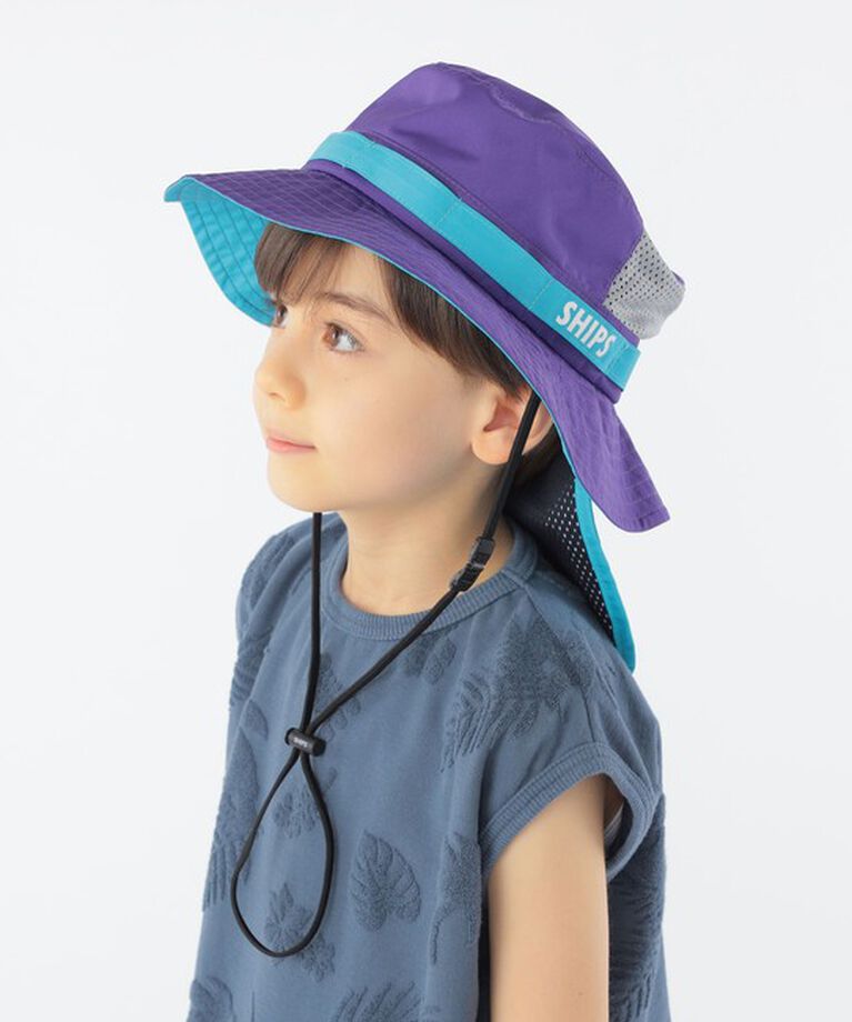 SHIPS KIDS「SHIPS KIDS:〈UVカット/撥水/吸水速乾〉サファリ ハット」|ハット|パープル
