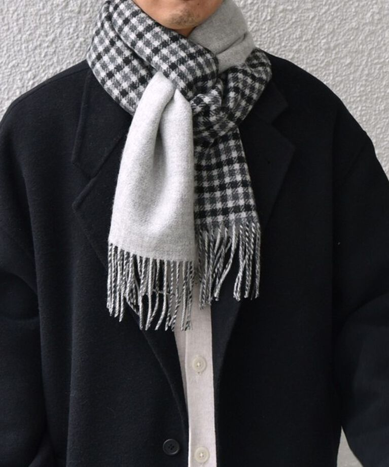 SHIPS any「SHIPS any: カシミヤ ダブルフェイス チェック マフラー 24FW◇」|マフラー|