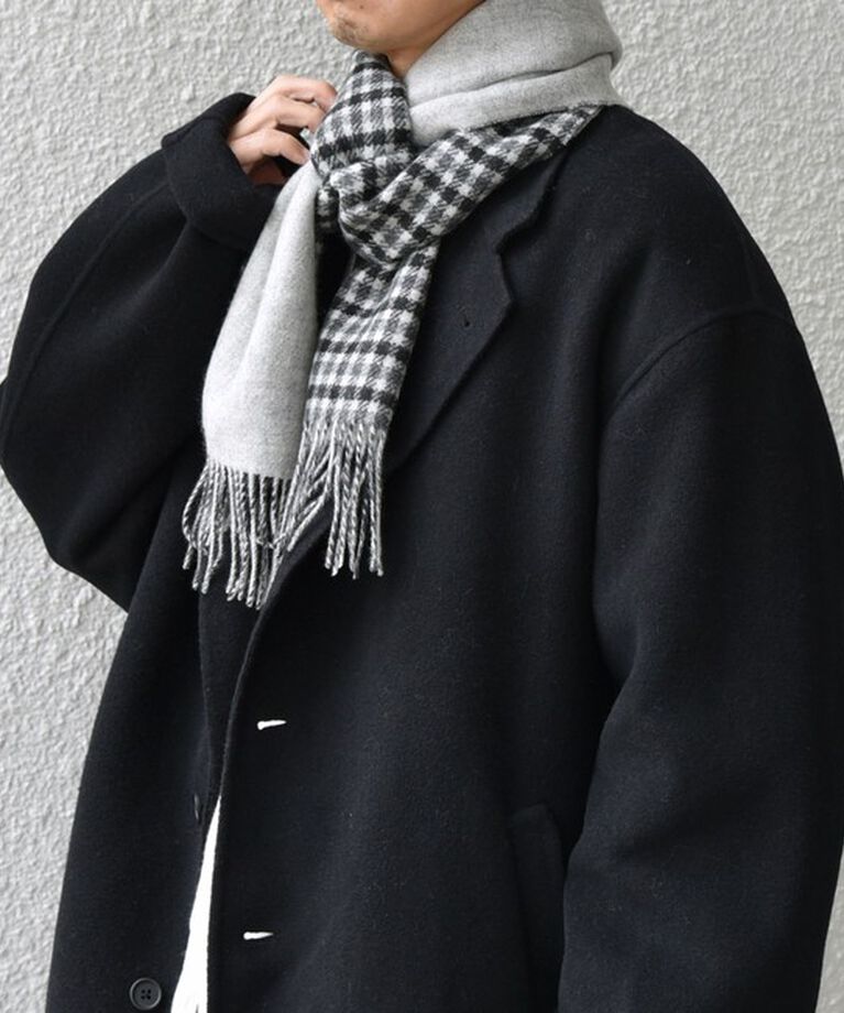SHIPS any「SHIPS any: カシミヤ ダブルフェイス チェック マフラー 24FW◇」|マフラー|