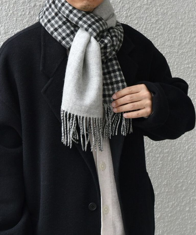 SHIPS any「SHIPS any: カシミヤ ダブルフェイス チェック マフラー 24FW◇」|マフラー|
