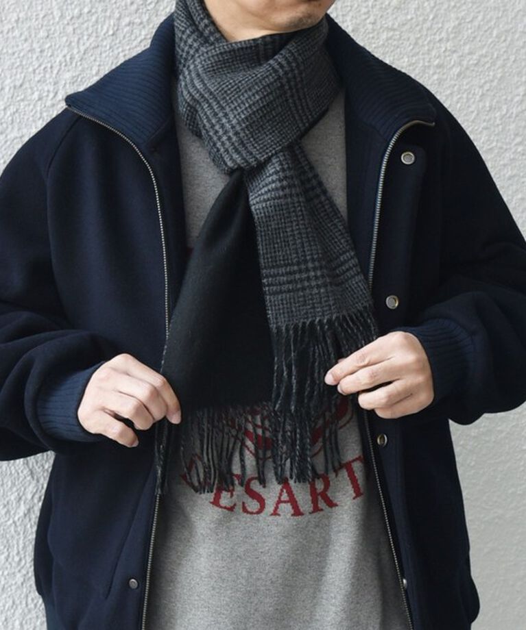 SHIPS any「SHIPS any: カシミヤ ダブルフェイス チェック マフラー 24FW◇」|マフラー|
