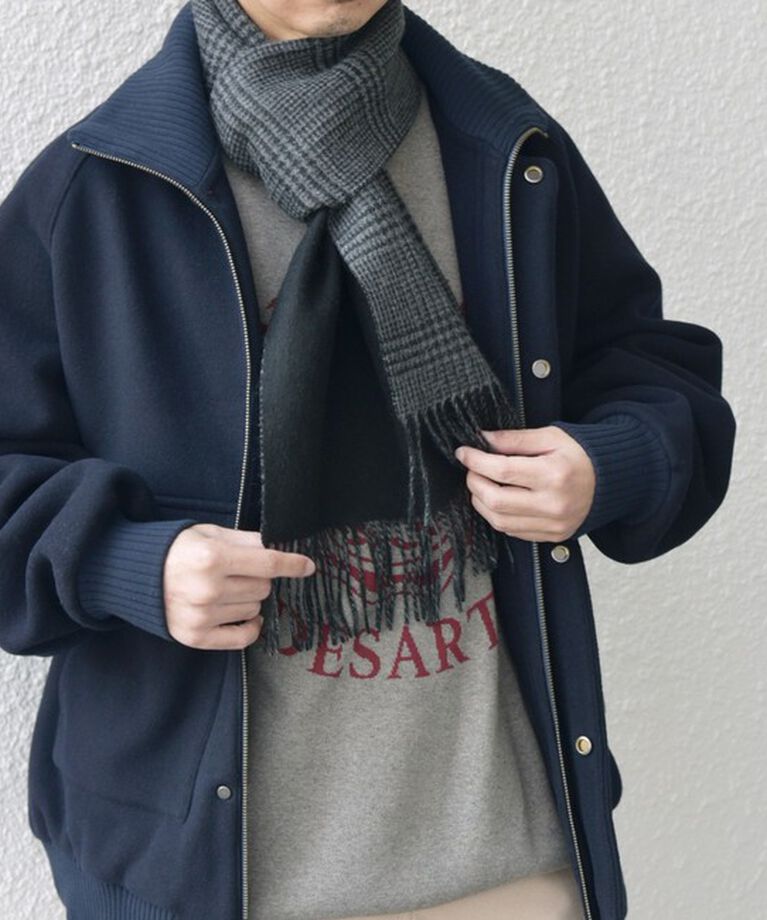 SHIPS any「SHIPS any: カシミヤ ダブルフェイス チェック マフラー 24FW◇」|マフラー|