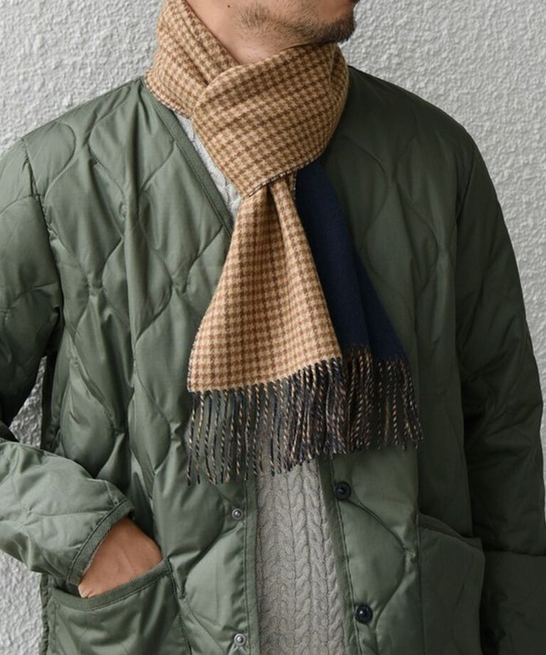 SHIPS any「SHIPS any: カシミヤ ダブルフェイス チェック マフラー 24FW◇」|マフラー|