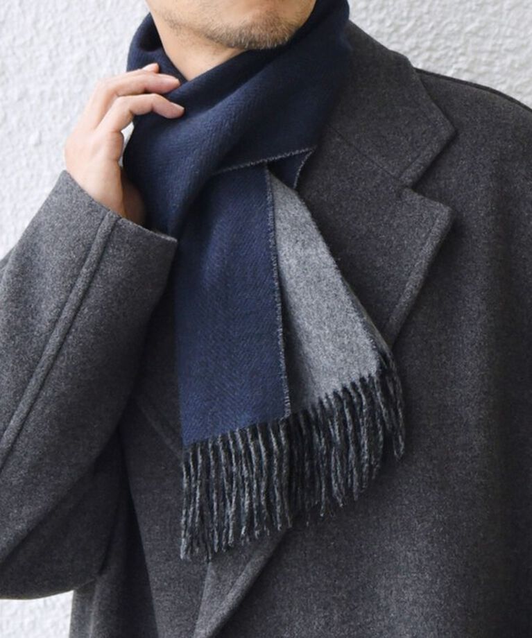 SHIPS any「SHIPS any: カシミヤ ダブルフェイス チェック マフラー 24FW◇」|マフラー|