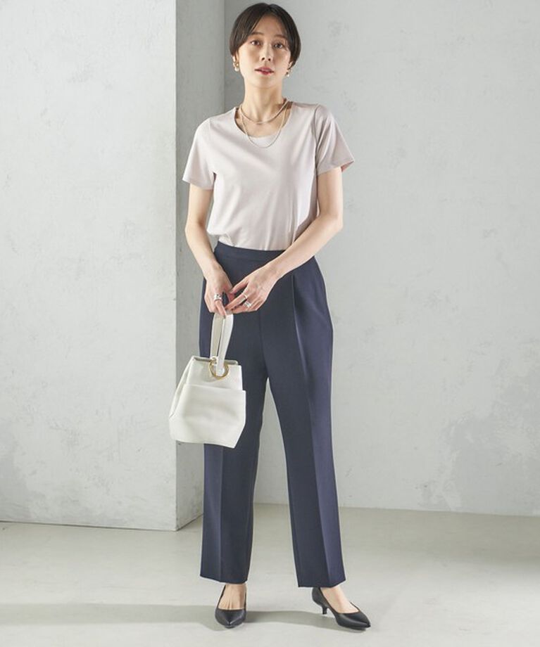 SHIPS for women「〈手洗い可能〉SORONA(R) クルーネック TEE」|Tシャツ・カットソー|