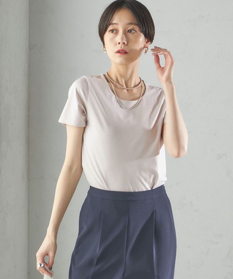 SHIPS for women「〈手洗い可能〉SORONA(R) クルーネック TEE」|Tシャツ・カットソー|
