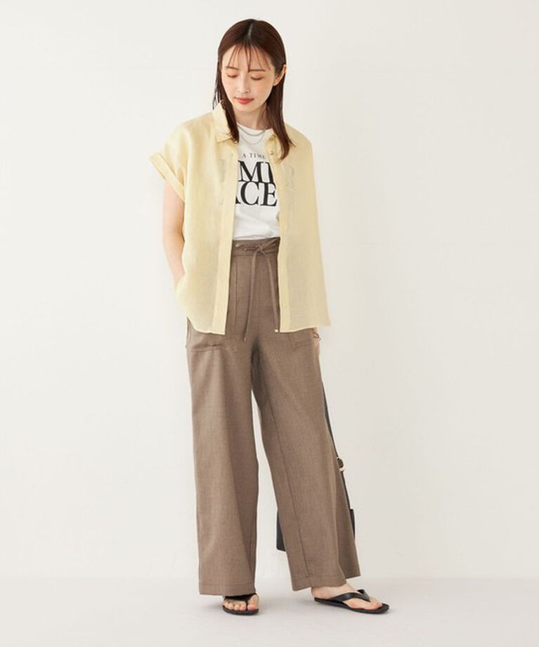 SHIPS Colors 「SHIPS Colors:〈接触冷感・UVカット〉フレンチスリーブ ロゴ Tシャツ」|Tシャツ・カットソー|