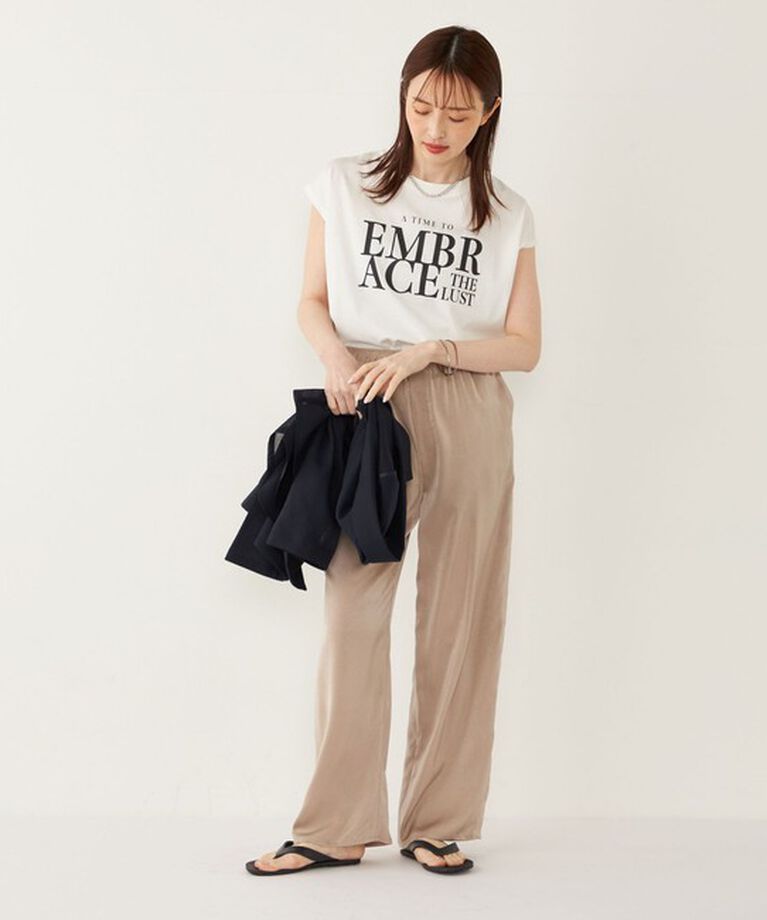 SHIPS Colors 「SHIPS Colors:〈接触冷感・UVカット〉フレンチスリーブ ロゴ Tシャツ」|Tシャツ・カットソー|