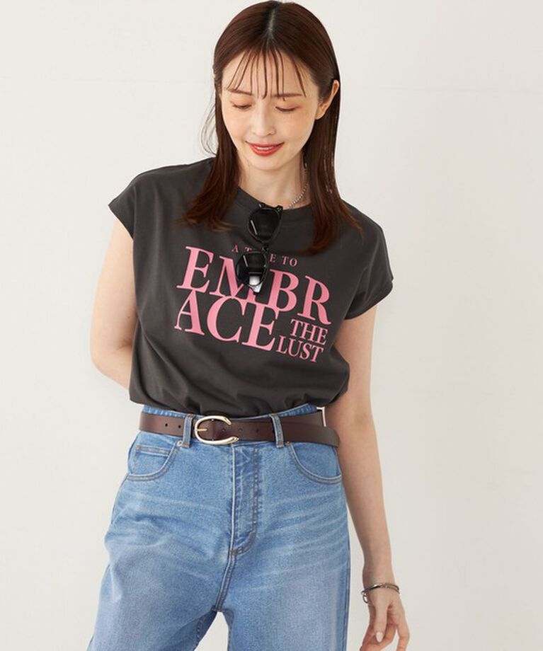 SHIPS Colors 「SHIPS Colors:〈接触冷感・UVカット〉フレンチスリーブ ロゴ Tシャツ」|Tシャツ・カットソー|