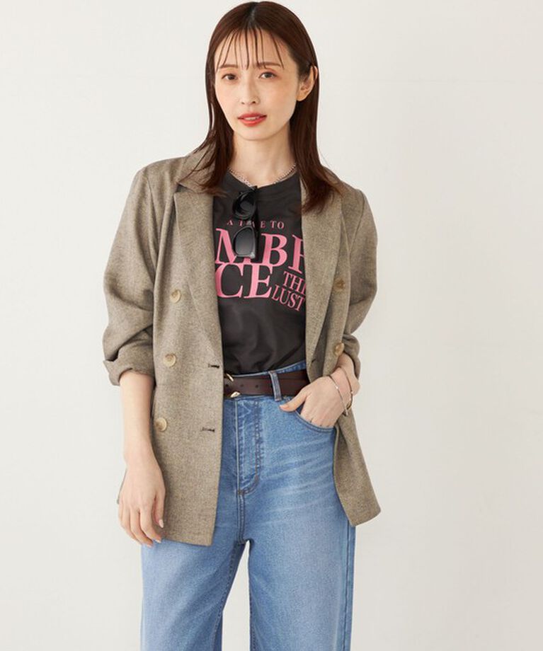 SHIPS Colors 「SHIPS Colors:〈接触冷感・UVカット〉フレンチスリーブ ロゴ Tシャツ」|Tシャツ・カットソー|