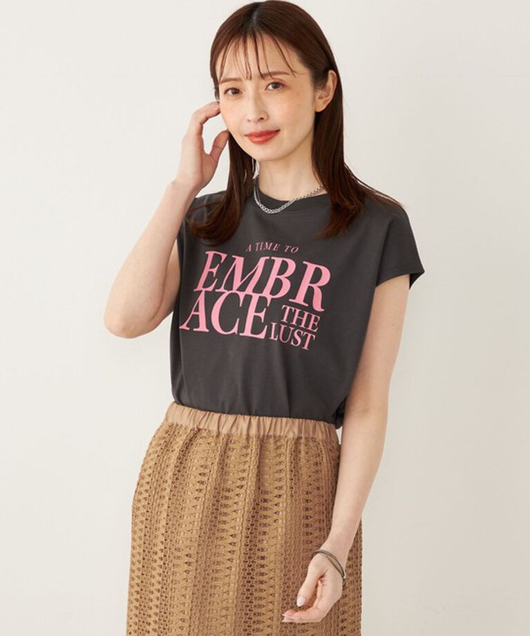 SHIPS Colors 「SHIPS Colors:〈接触冷感・UVカット〉フレンチスリーブ ロゴ Tシャツ」|Tシャツ・カットソー|