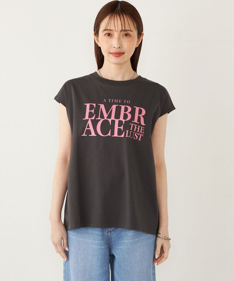 SHIPS Colors 「SHIPS Colors:〈接触冷感・UVカット〉フレンチスリーブ ロゴ Tシャツ」|Tシャツ・カットソー|