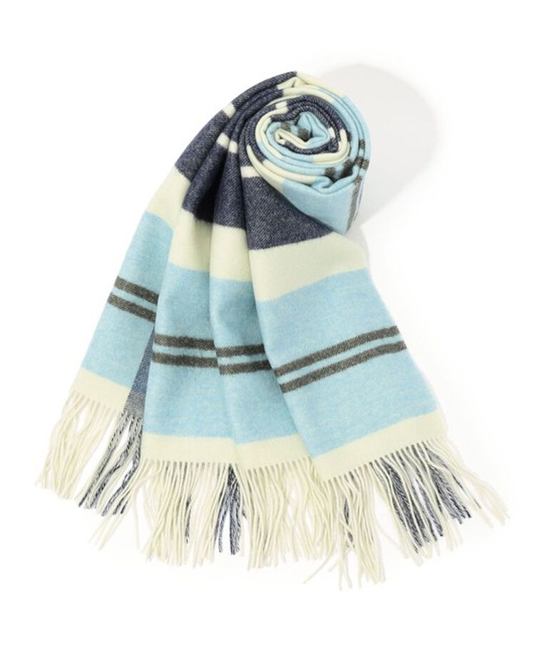 TOMORROWLAND GOODS「TOMORROWLAND チェック カシミヤストール」|ストール|52 ライトブルー系