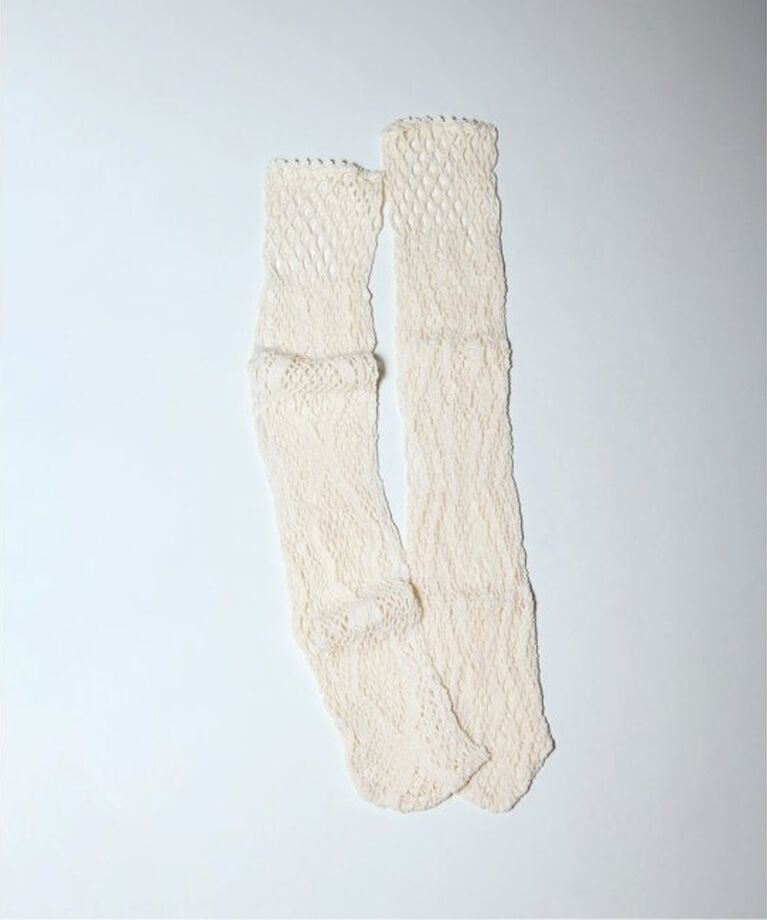  「EUCHRONIA Lace high socks 002250803：靴下」|ソックス|ホワイト