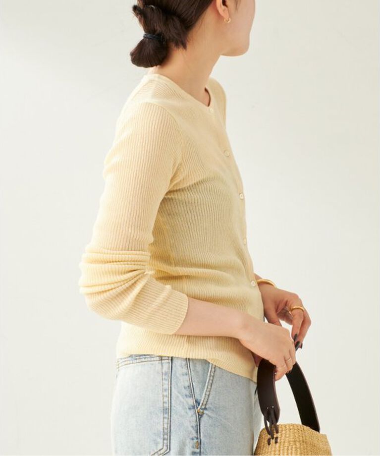 Plage「whisper rib sheer カーディガン」|カーディガン|