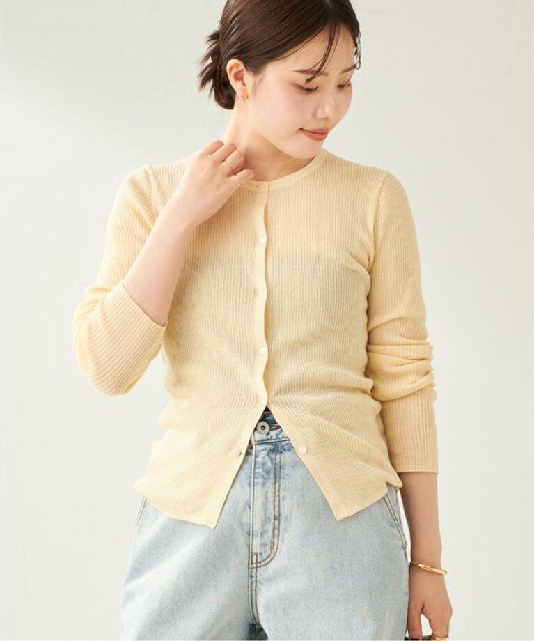 Plage「whisper rib sheer カーディガン」|カーディガン|