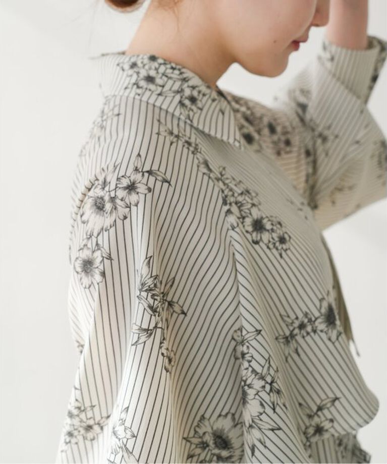 IENA「《追加》ストライプフラワーサッシュワンピース」|ワンピース|