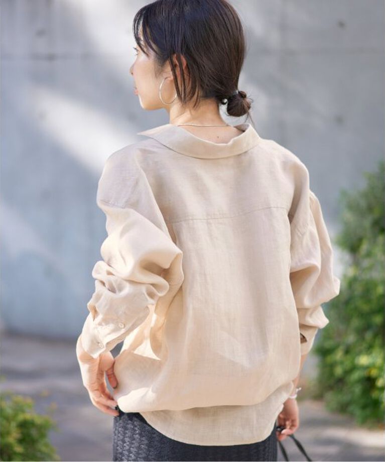 IENA「ウォッシャブル リネン2WAY シャツ」|シャツ・ブラウス|