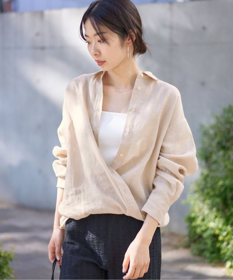 IENA「ウォッシャブル リネン2WAY シャツ」|シャツ・ブラウス|