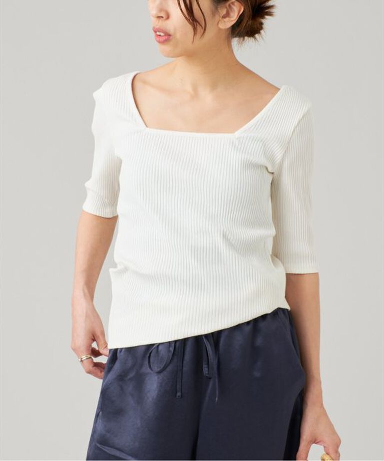 IENA LA BOUCLE「IENA LA BOUCLE リブスクエアネックカットソー」|Tシャツ・カットソー|