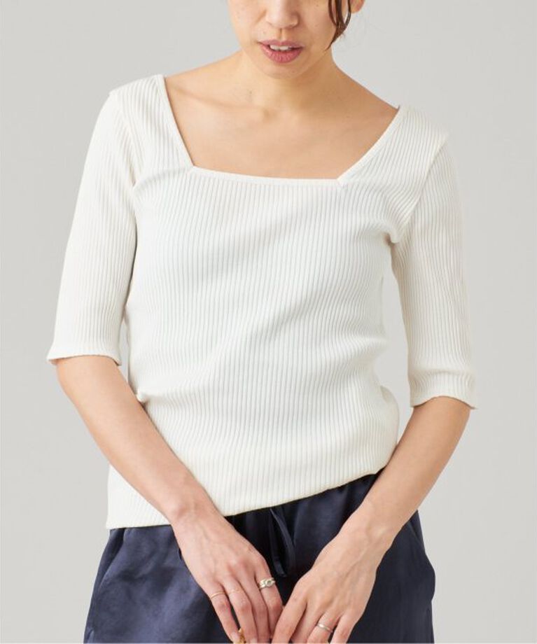 IENA LA BOUCLE「IENA LA BOUCLE リブスクエアネックカットソー」|Tシャツ・カットソー|