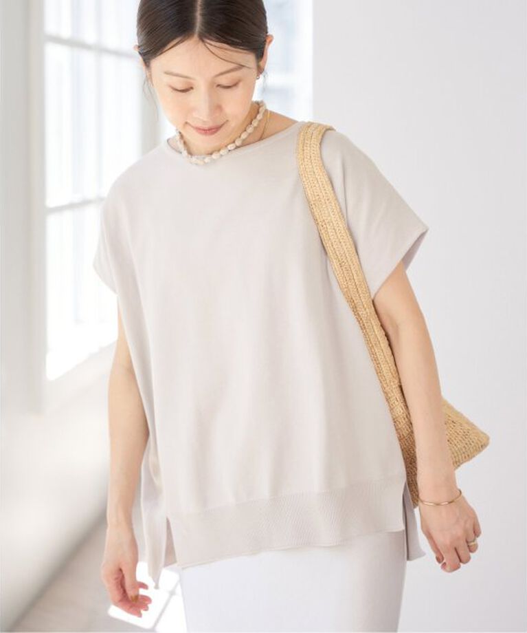 IENA「《WEB限定/追加5予約》 コットンストレッチ NEOワイドクループルオーバー」|ニット・セーター|ナチュラル