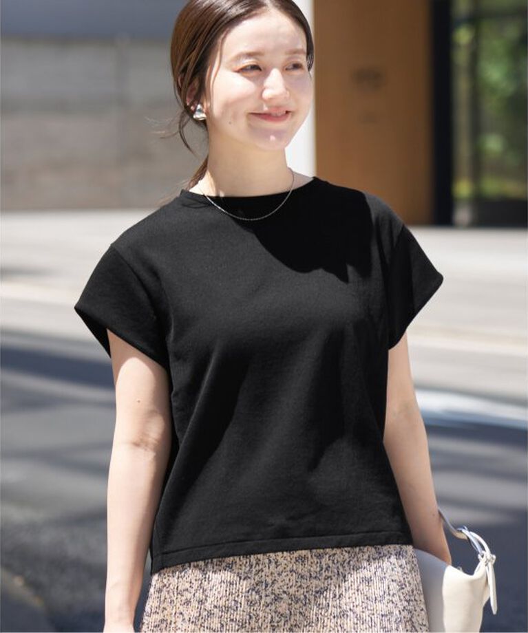 IENA「《追加予約》シアーミニ裏毛 Tシャツ」|Tシャツ・カットソー|ブラック