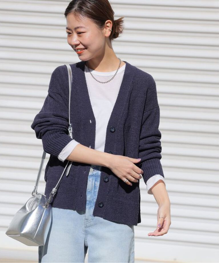 JOURNAL STANDARD relume「テープヤーンニュアンスVカーディガン」|カーディガン|ネイビー